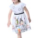 Kid Girls Short Sleeve Cartoon Character Printed Dress