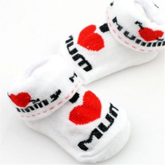 0 To 6 Months Soft Newborn Feet Accessories Baby Toddler Lovely Boys Girls Cotton Rubber Mom Dad Socks