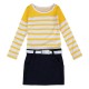 BEINGQ Toddler Baby Kids Girls Stripe long Sleeve Party Short Dress Clothes Belt