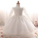 Girls Princess Dress Lace Zip Up Bowknot Mesh Kids Clothes