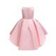 Girls Kids Bow Embroidered Sleeveless Princess Dress