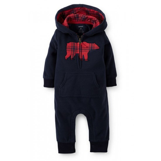 Kids Baby Boy Warm Infant Romper Jumpsuit Bodysuit Hooded Clothes Outfit