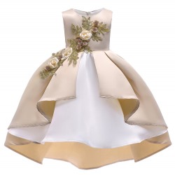 Girls Kids Bow Embroidered Sleeveless Princess Dress