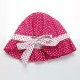 MZ1140 Pure Cotton Cute Children’s Hat with Dots Flower Pattern Rose Red