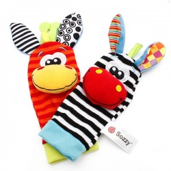 Baby Cute Lovely Infant Kids Foot Socks Rattles Gloves Plush Toys