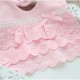 Baby Girl Waterproof Bib Multilayer Cutout Snap Design Princess Rice Pocket  Pink