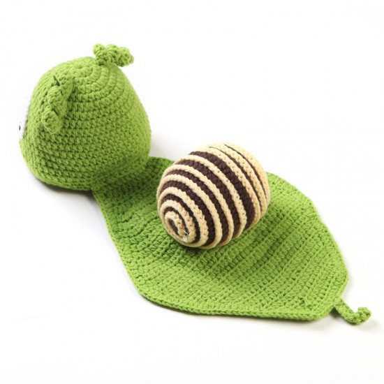 Green Snail White Eyes Newborn Baby Photography Clothes Hand Knitting Hundred Days Baby Photograph Props