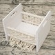 Full Moon Newborn Photography Props Hundred Sunshine Woven Solid Wood Crib  White