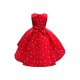 Girls Kids Bow Polka Dot Ruffle Sleeveless Princess Dress